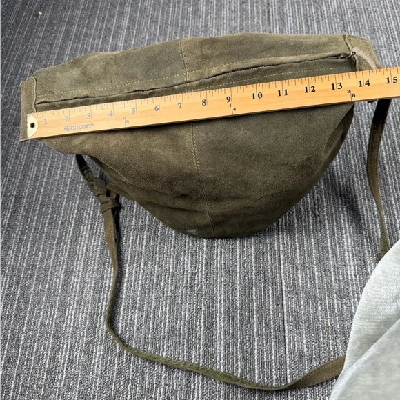 World Market Olive Leather/Suede Shoulder Bag - Picture 9 of 12